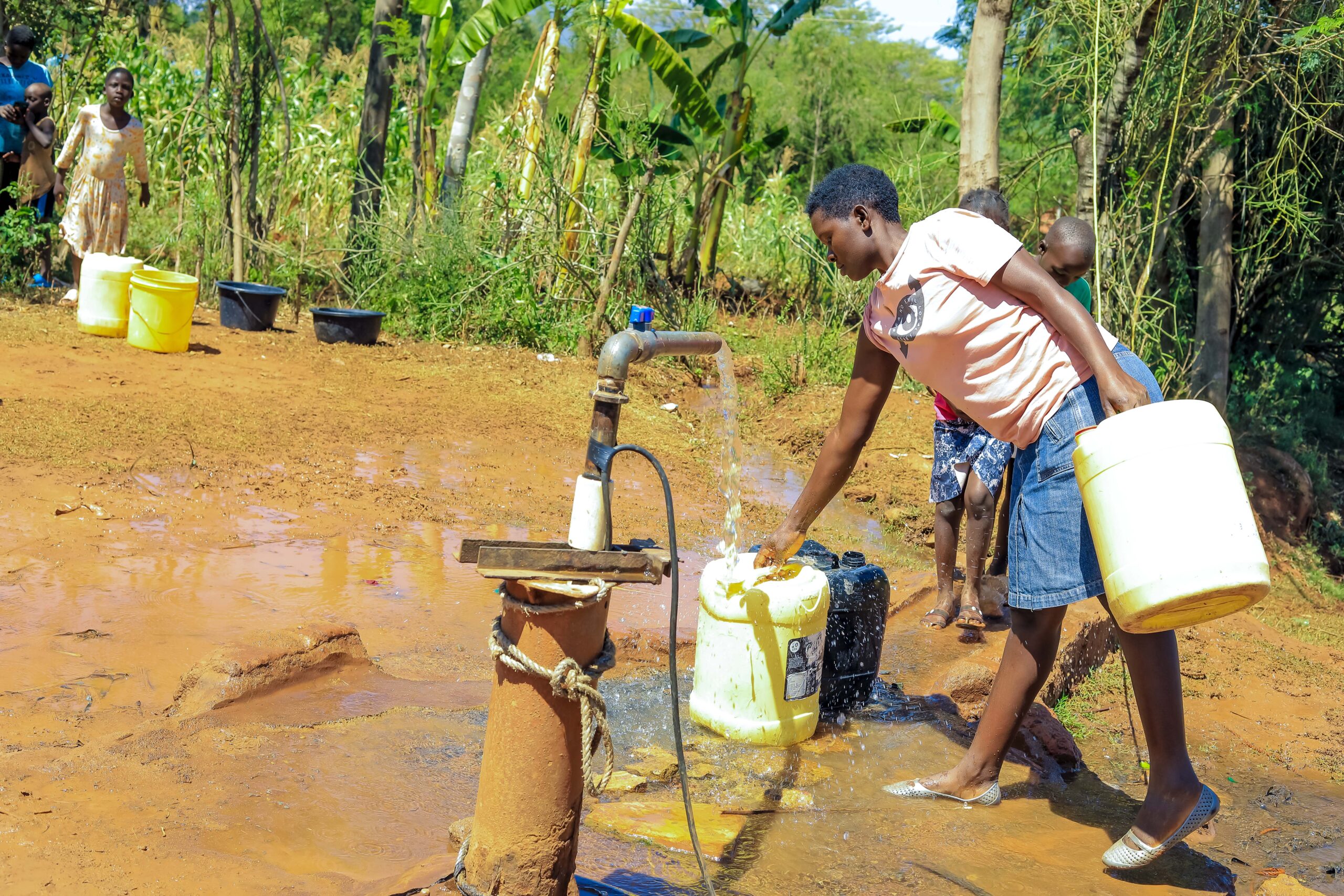 Solar-powered borehole providing sustainable water access to the community