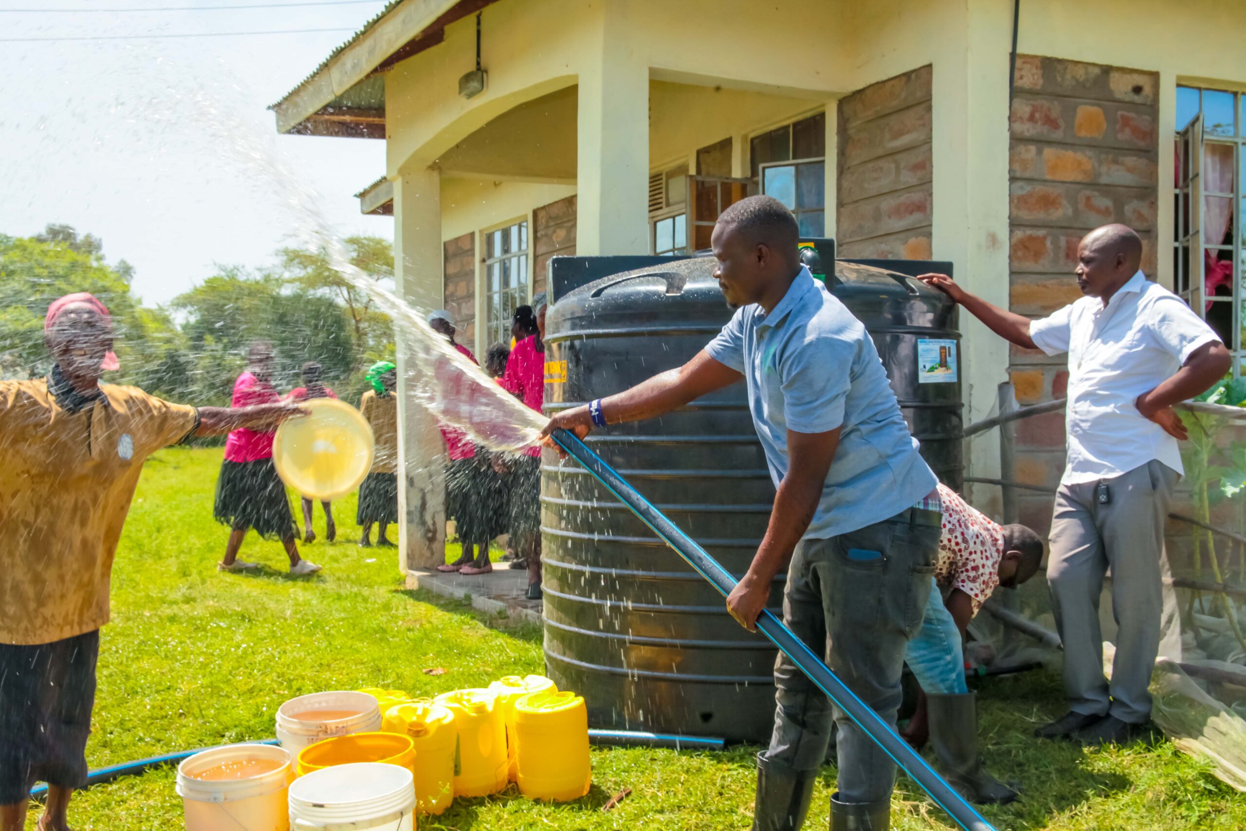 Irrigation infrastructure providing water for permaculture in Nyabiage