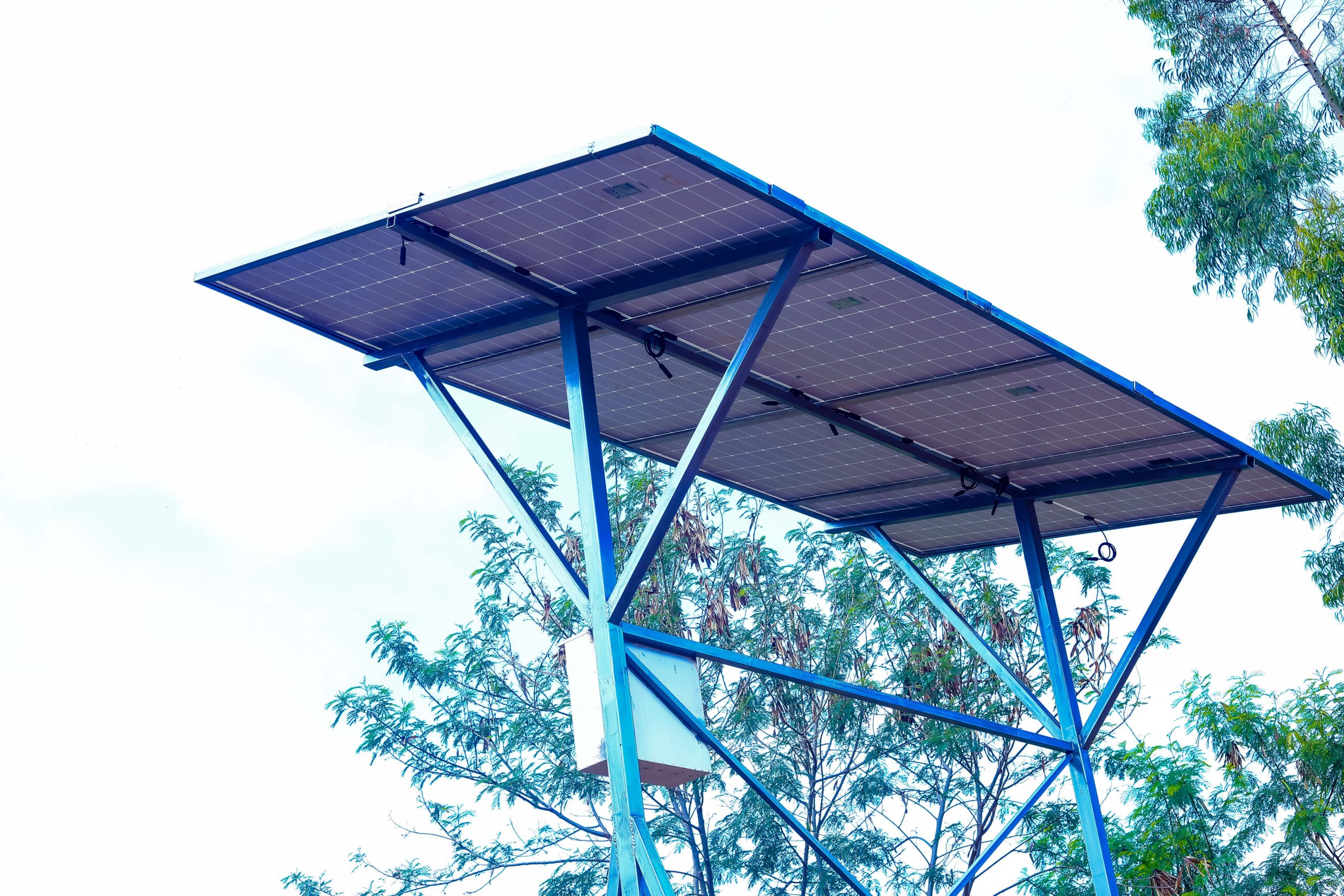 Solar-powered pump serving the community water point