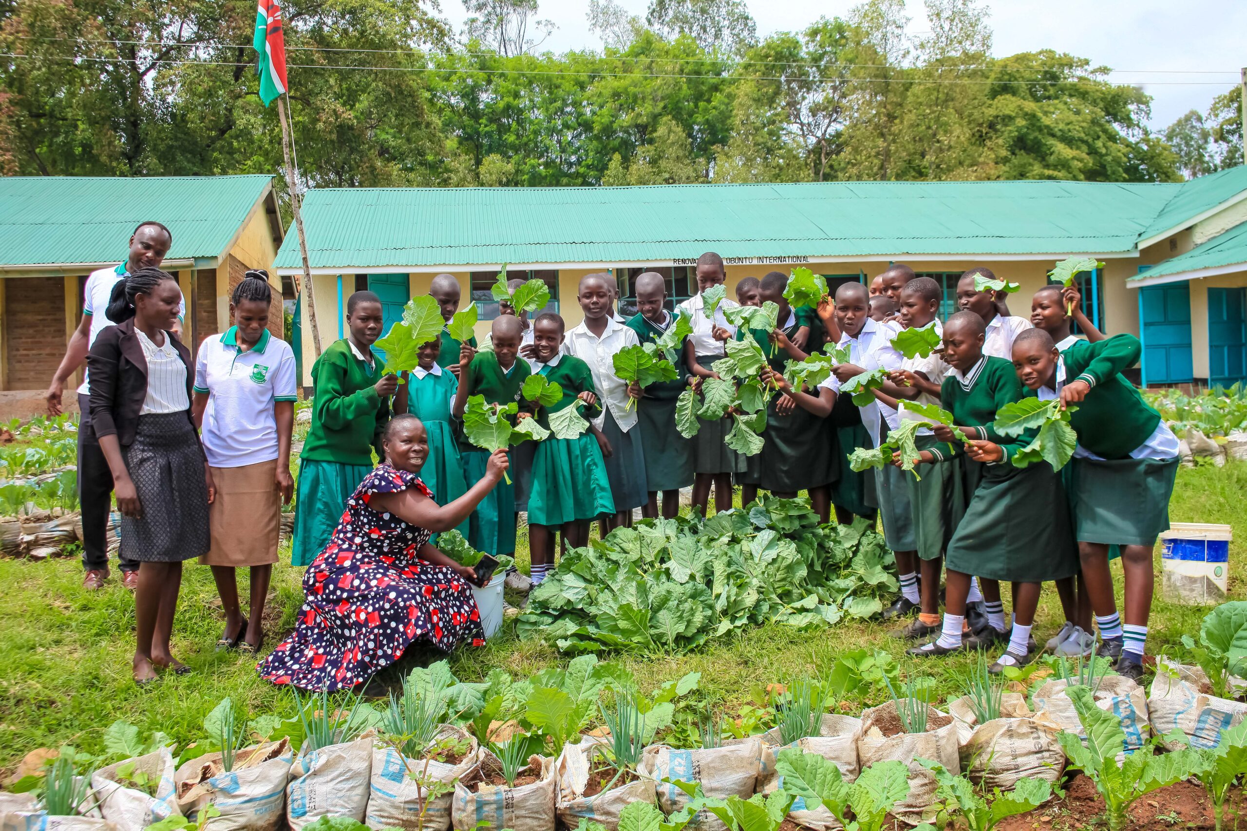School permaculture garden in full production