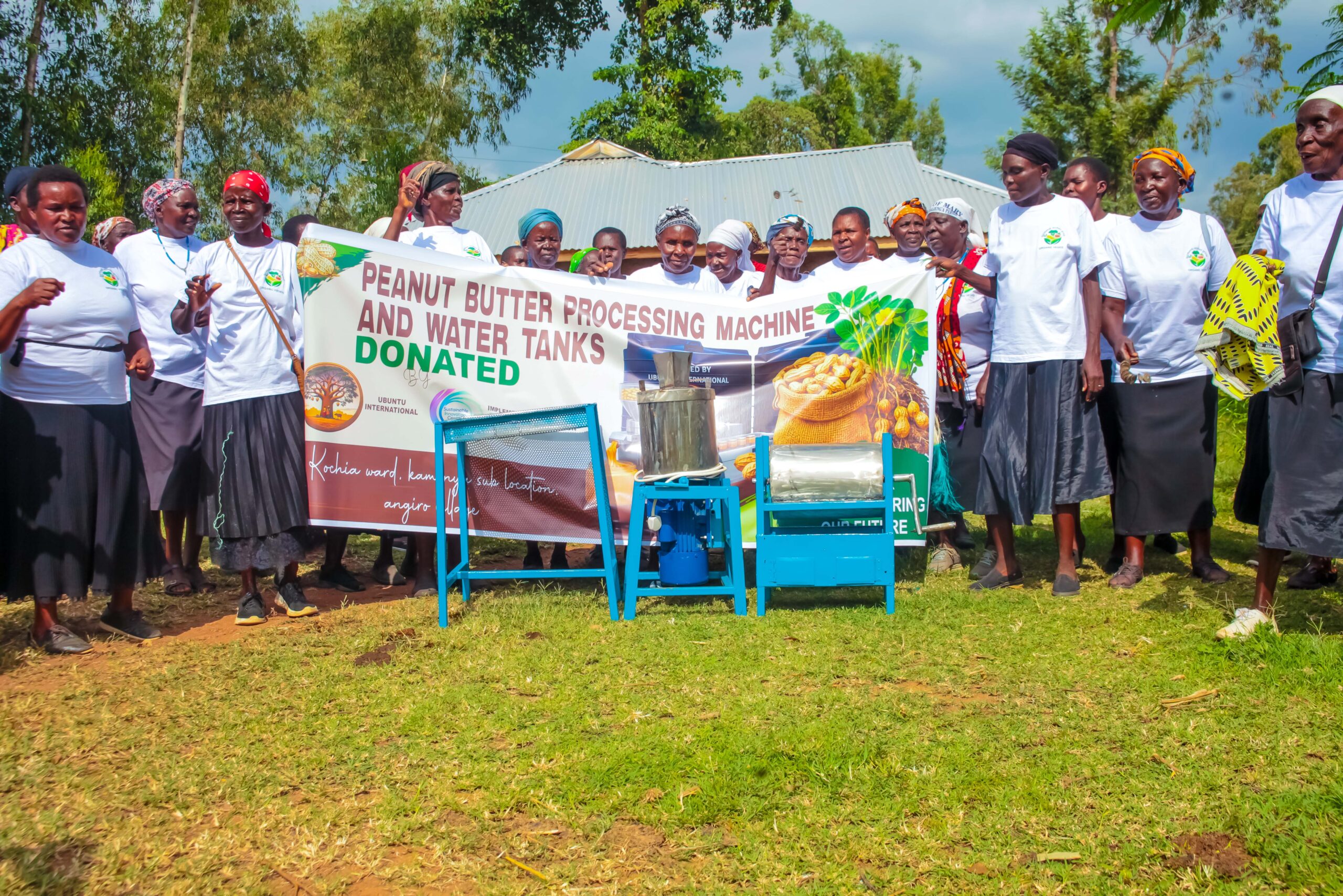 Women processing peanuts into value-added products