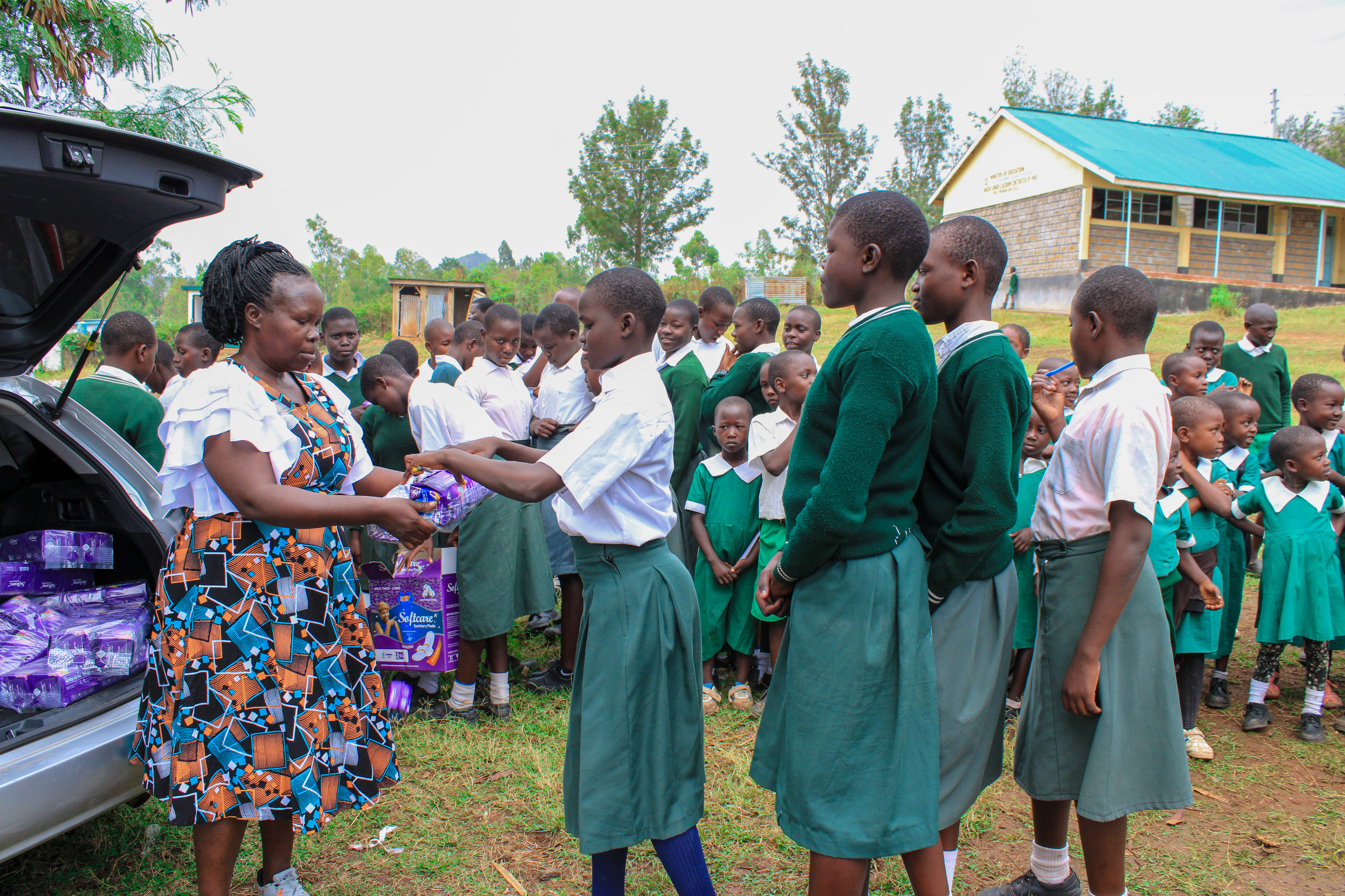 Girls at Angiro during a menstrual health information session