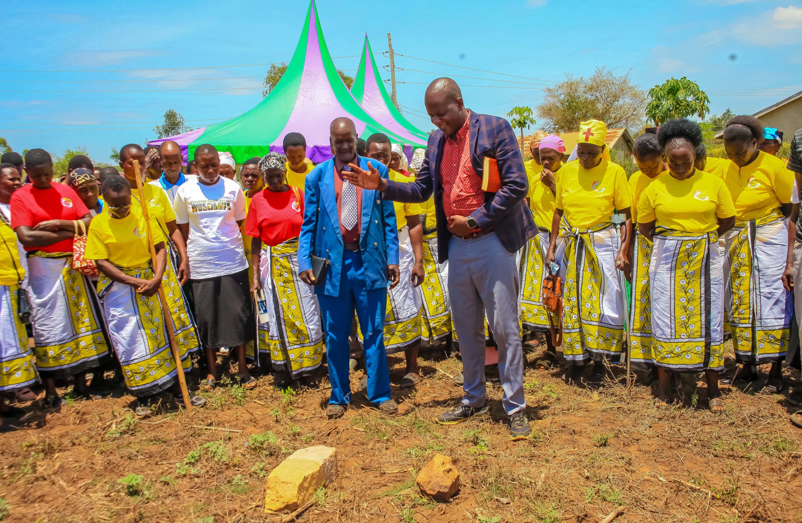 Ceremonial groundbreaking moment at the SIC Kamanga Village site